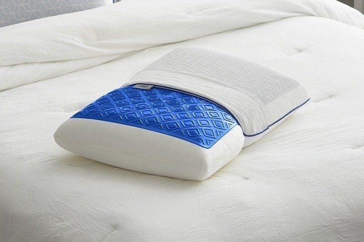 Sealy Gel Pillow with cover pulled back