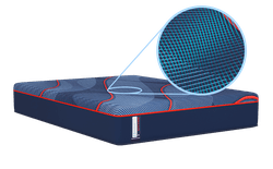 Posturepedic Elite Hybrid mattress with close up on cooling cover - mobile